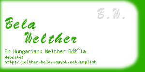 bela welther business card